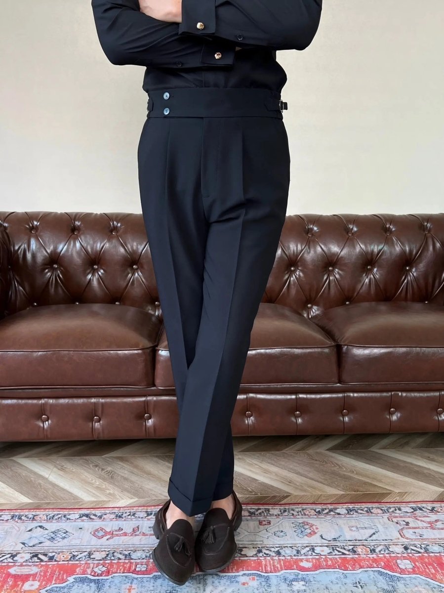 Classic Italy Sidetab Elastic Trousers - Casa  Laro CASA LARO