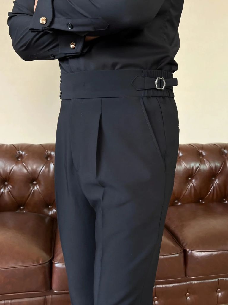 Classic Italy Sidetab Elastic Trousers - Casa  Laro CASA LARO
