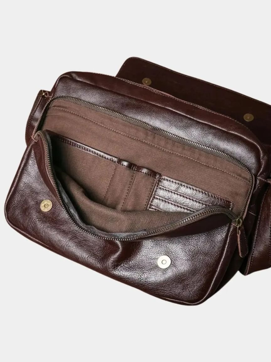 Classic Messenger Leather Bag - Casa  Laro CASA LARO