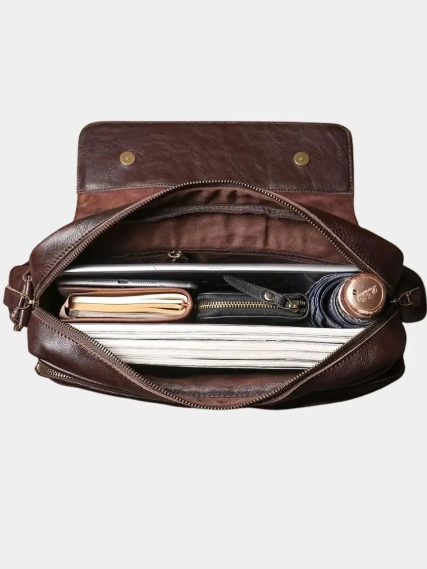 Classic Messenger Leather Bag - Casa  Laro CASA LARO