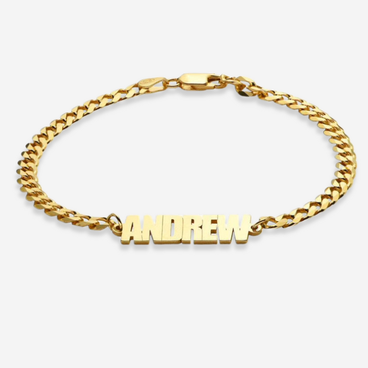 Custom Name Cuban Chain Bracelet for Men Shineofidamond