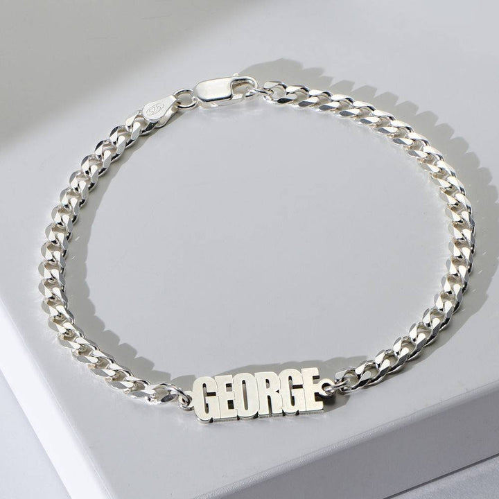 Custom Name Cuban Chain Bracelet for Men Shineofidamond