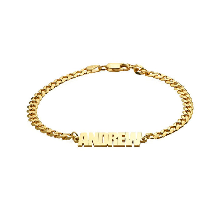 Custom Name Cuban Chain Bracelet for Men Shineofidamond