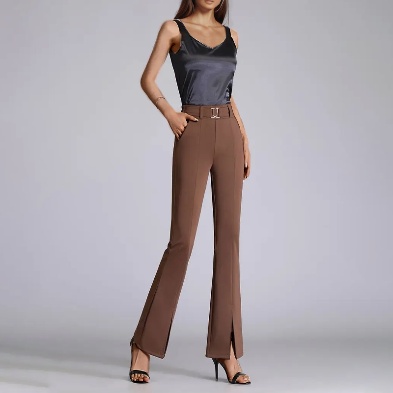 Flared Wide-Leg - Trousers