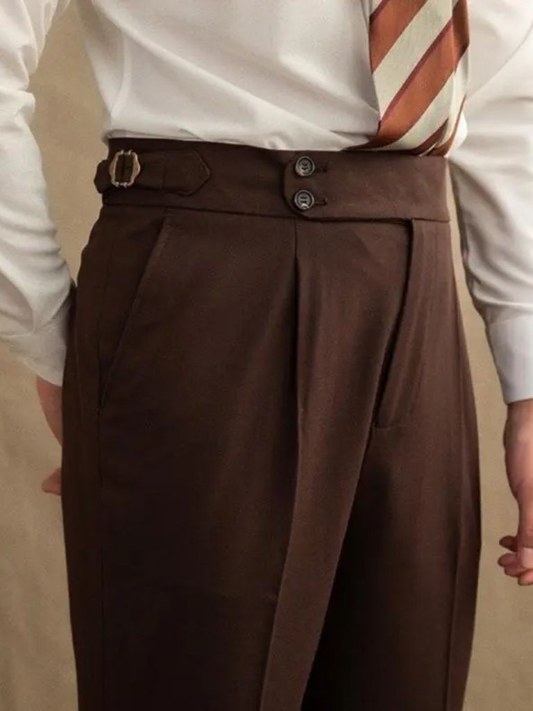 Dark Brown Garbadine Suit - Casa  Laro CASA LARO