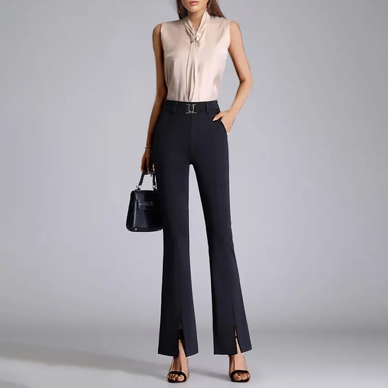 Flared Wide-Leg - Trousers