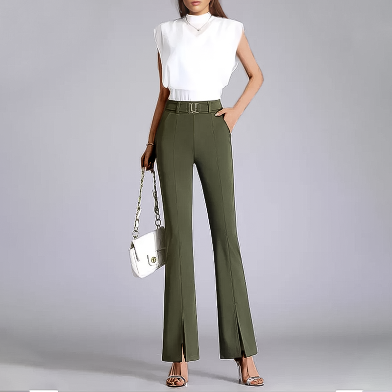 Flared Wide-Leg - Trousers