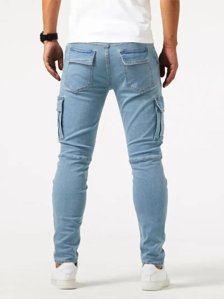 Denim Jeans Cargo Trousers - Casa  Laro CASA LARO