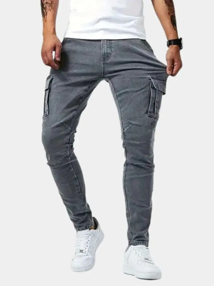 Denim Jeans Cargo Trousers - Casa  Laro CASA LARO