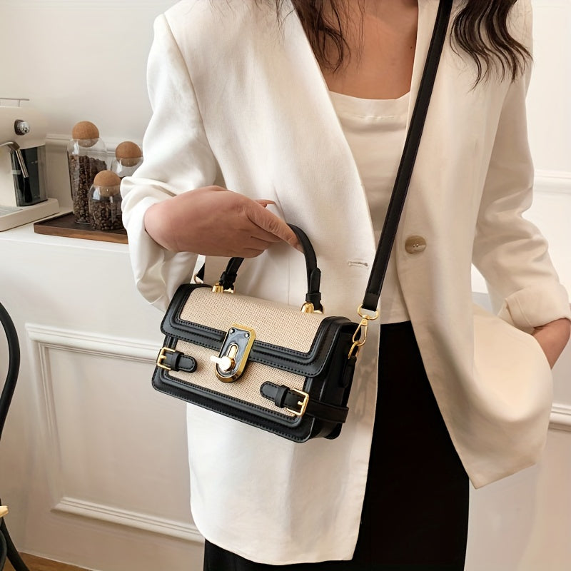 Elegant Leather Top-Handle - Handbag