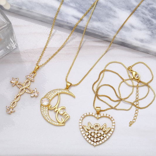 Vintage 'Mother's Day' Golden Tone Pendant Necklace Dazzleyesjewelry