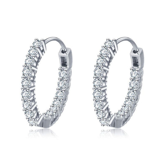 Classic Sterling Silver Hoop Earrings shineofdiamond