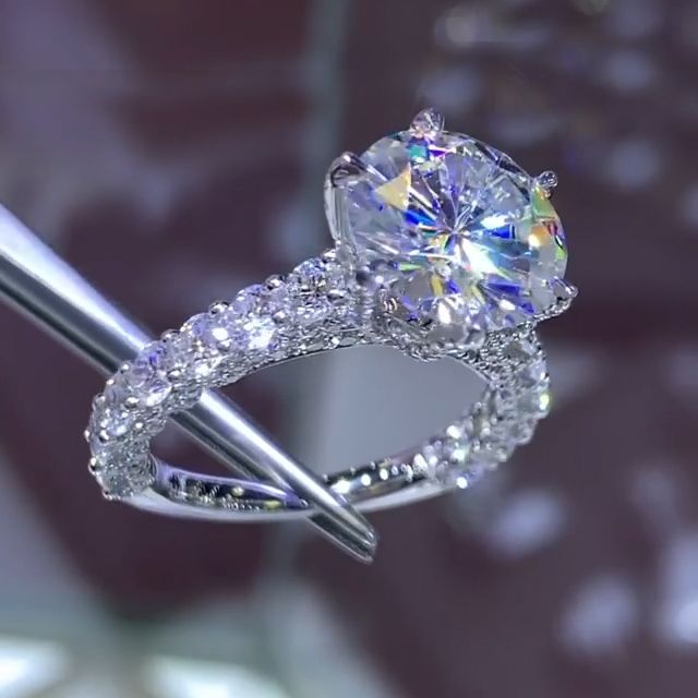 3.0 Ct Round Cut Engagement Ring In Sterling Silver Shineofdiamond