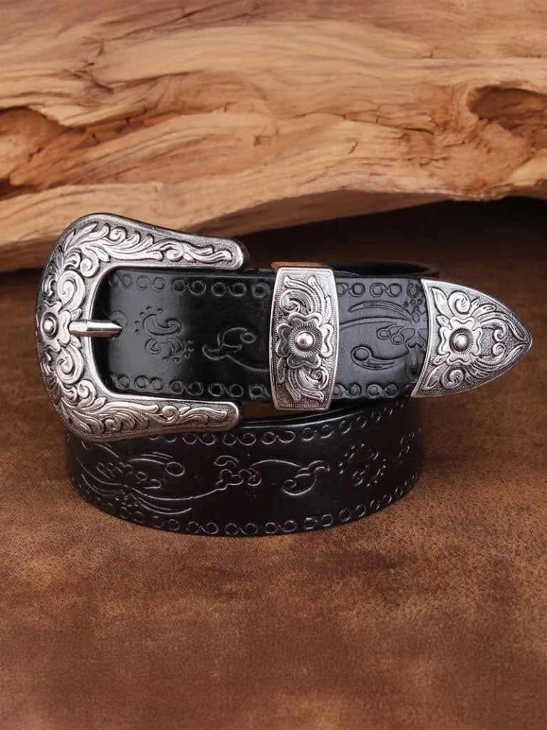 Elegant Western Leather Belt - Casa  Laro CASA LARO