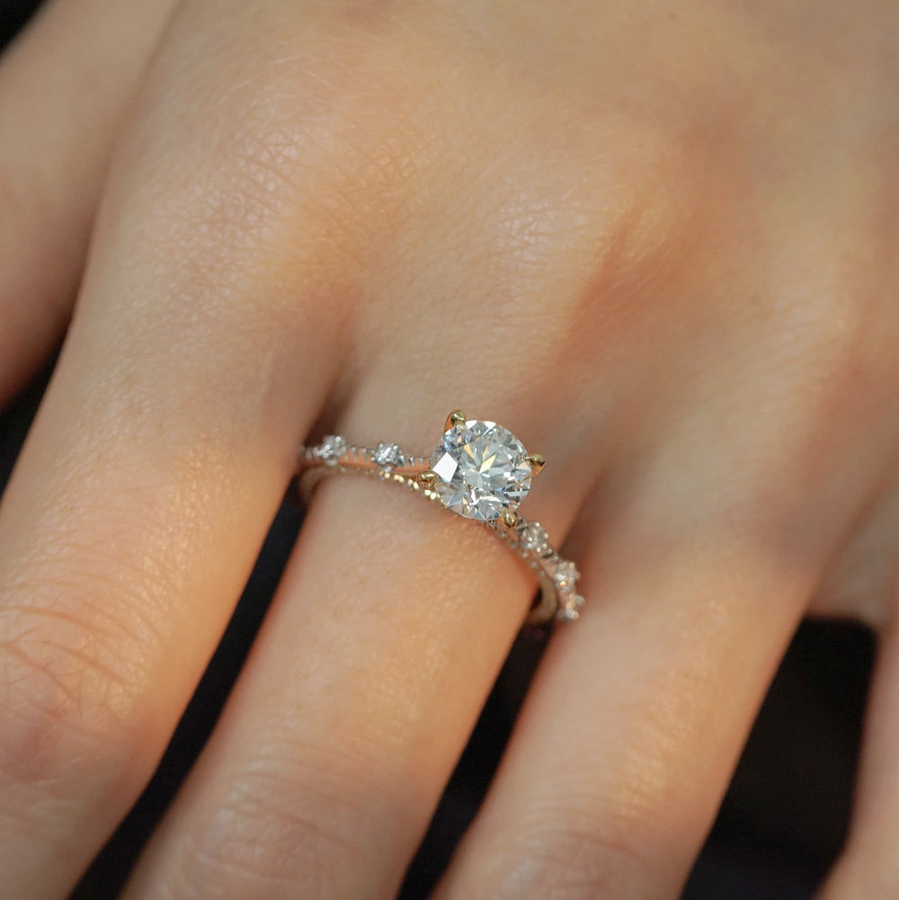 1CT Round Cut Regal Crown Pave Engagement Ring shineofdiamond