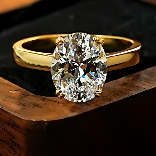 Thin Band Design Oval Cut Engagement Ring  Engagement Ring shineofdiamond