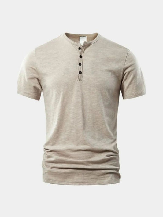Essential Casual Henley Neck T-Shirt - Casa  Laro CASA LARO