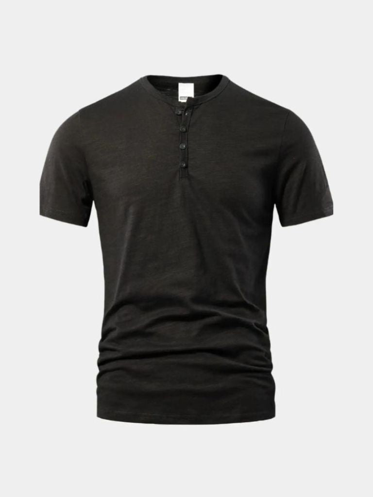 Essential Casual Henley Neck T-Shirt - Casa  Laro CASA LARO