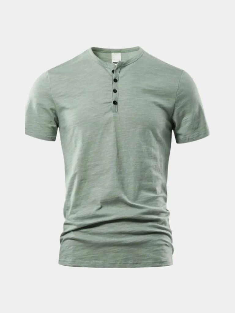 Essential Casual Henley Neck T-Shirt - Casa  Laro CASA LARO