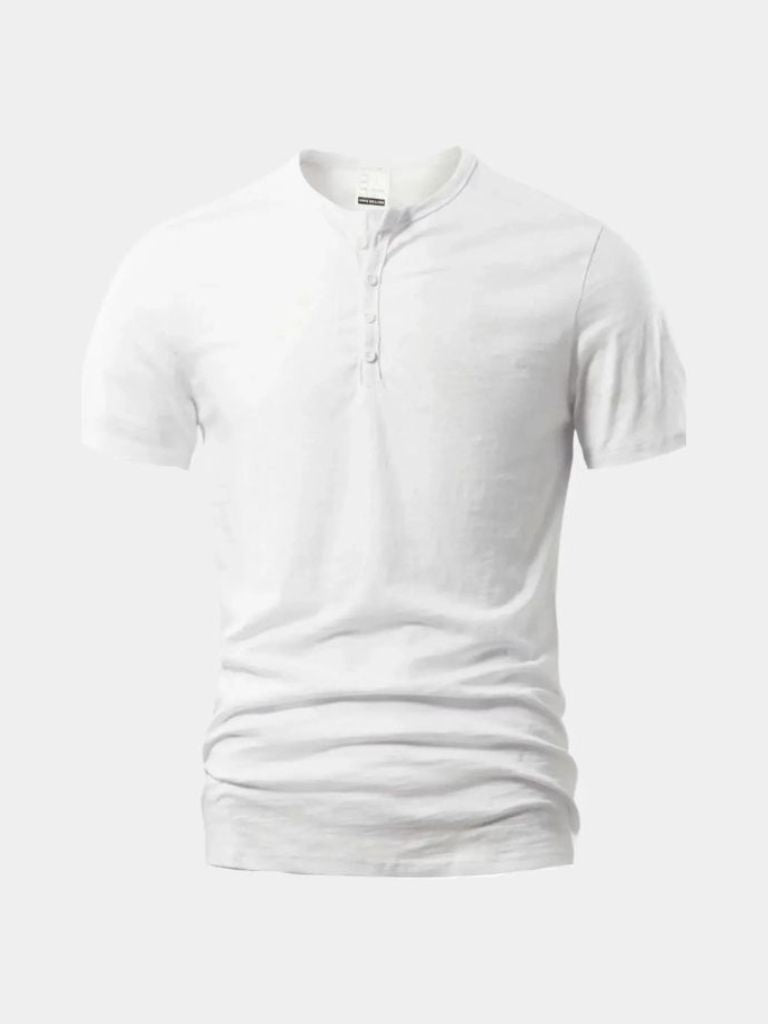 Essential Casual Henley Neck T-Shirt - Casa  Laro CASA LARO