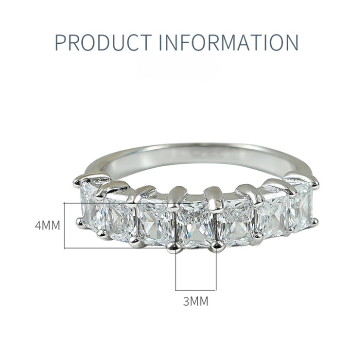 Sparkling Ice Cut Half Eternity Sterling Silver Band Carly Jewelry