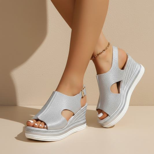 Adalynn™ | Metallic Wedge Sandals