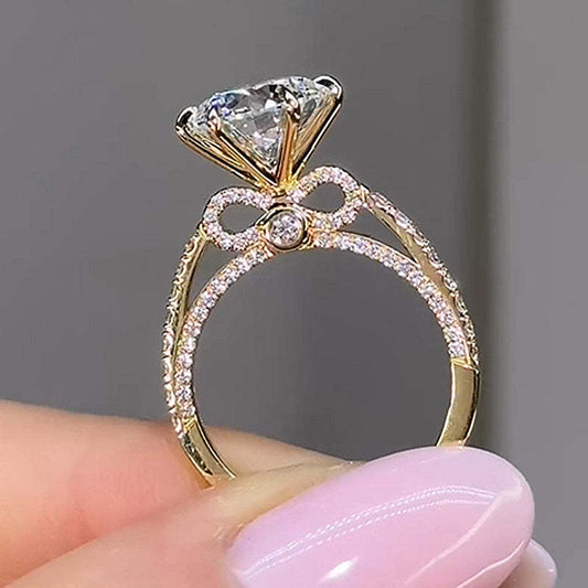 Classic Round Cut 6 Prong 925 Sterling Silver Engagement Ring shineofdiamond