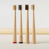 Gumcrest bamboo toothbrushes with tan and dark natural bristles