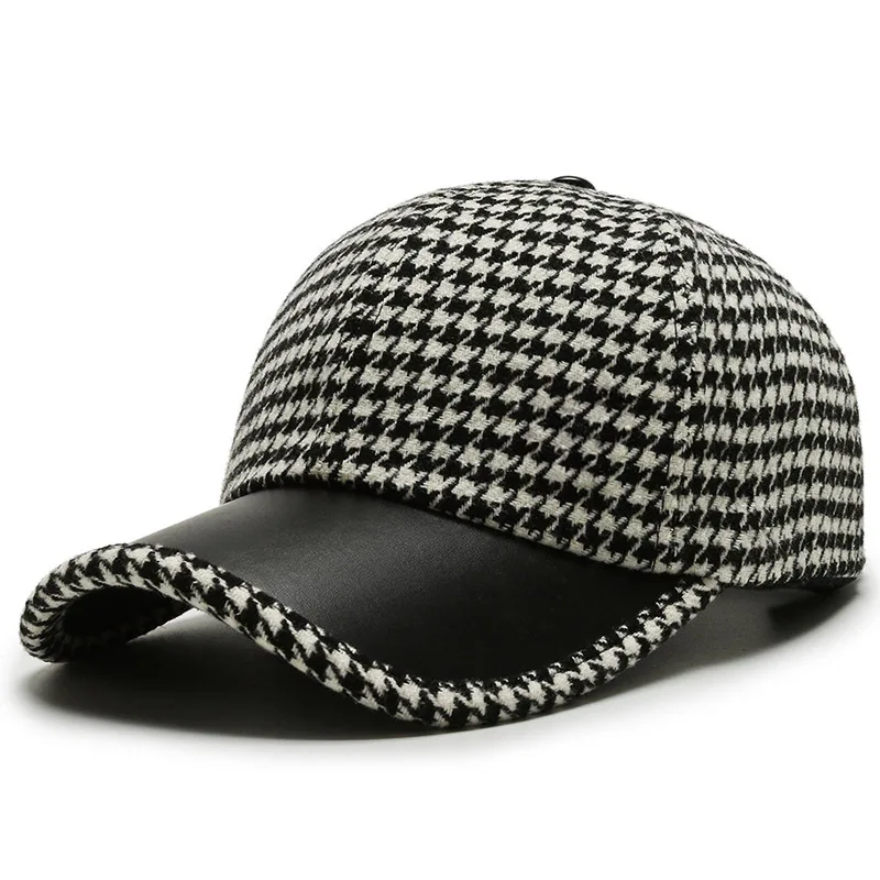 Houndstooth Leather - Cap