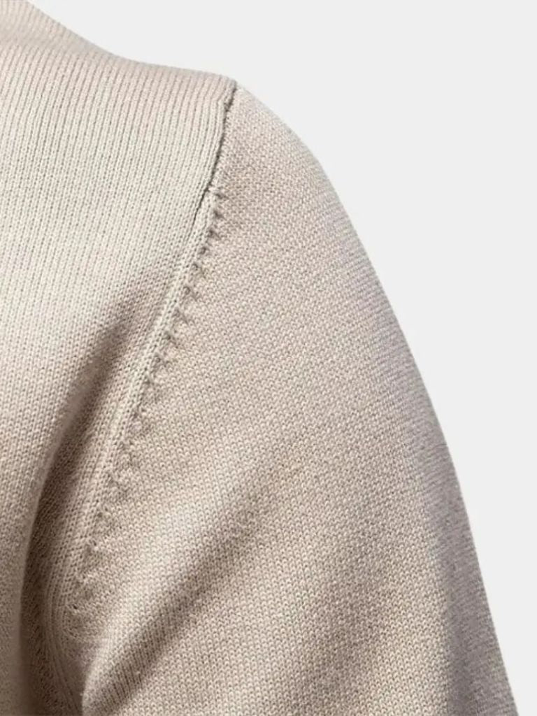 Half Zip Knitwear Solid Color Cardigan Sweater - Casa  Laro CASA LARO