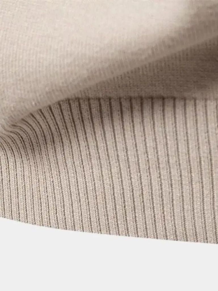 Half Zip Knitwear Solid Color Cardigan Sweater - Casa  Laro CASA LARO
