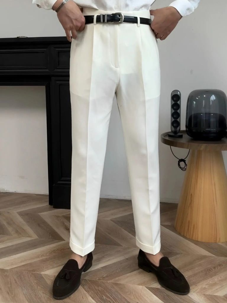 Hollywood Classic Trousers (Belt Included) - Casa  Laro CASA LARO