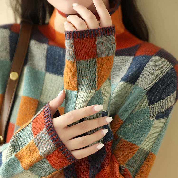 Patchwork Turtleneck - Sweater