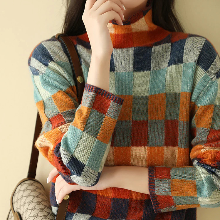 Patchwork Turtleneck - Sweater