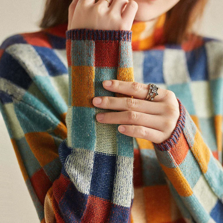Patchwork Turtleneck - Sweater
