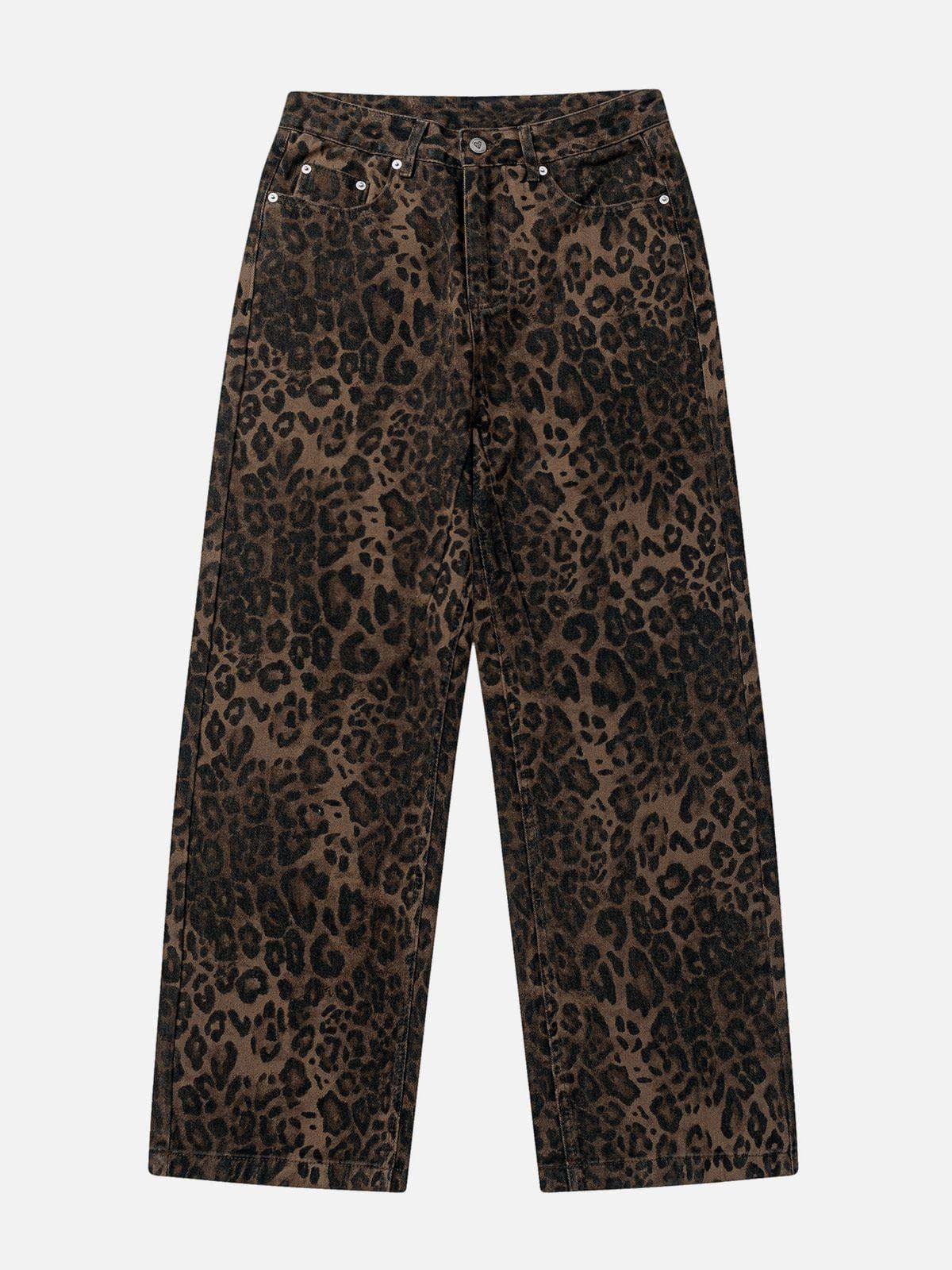 Leopard Print Baggy - Jeans