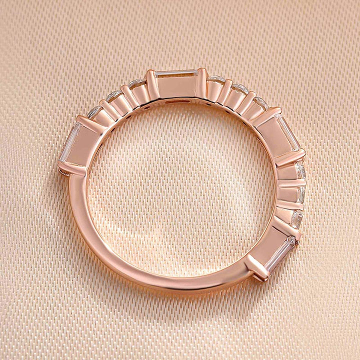 Dainty Rose Gold Tone Wedding Band In Sterling Silver Carly Jewelry
