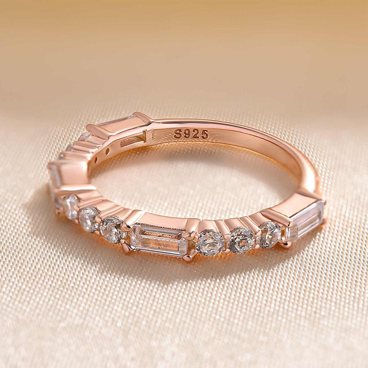 Dainty Rose Gold Tone Wedding Band In Sterling Silver Carly Jewelry