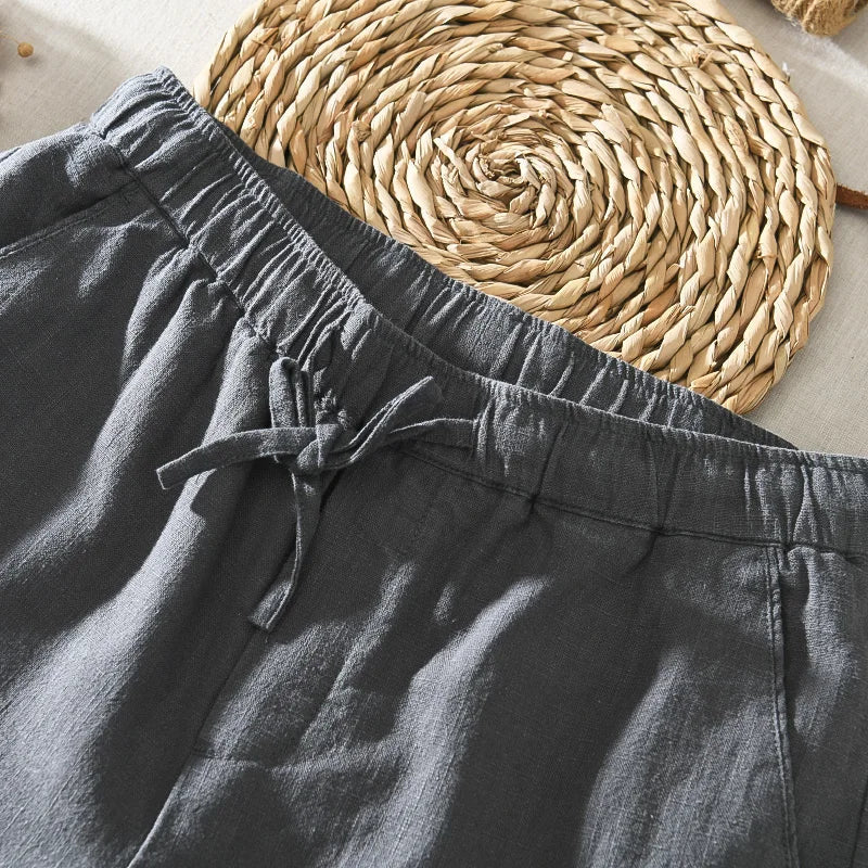 Linen Wide-Leg - Trousers