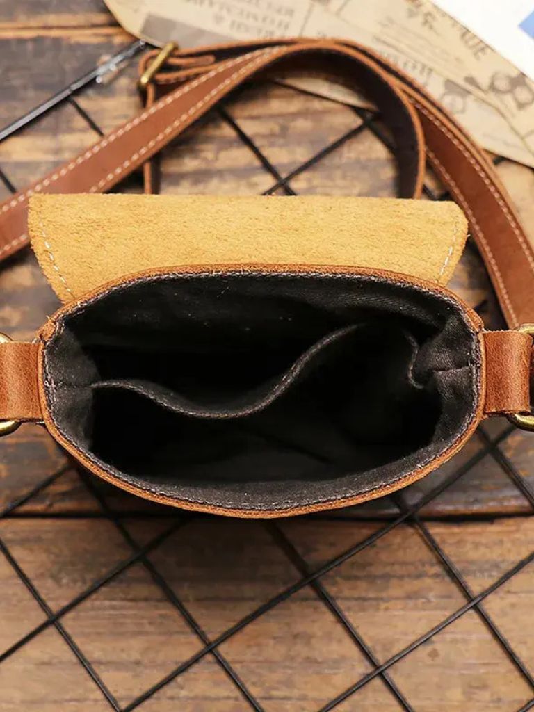 Men's Mini Leather Shoulder Bag - Casa  Laro CASA LARO
