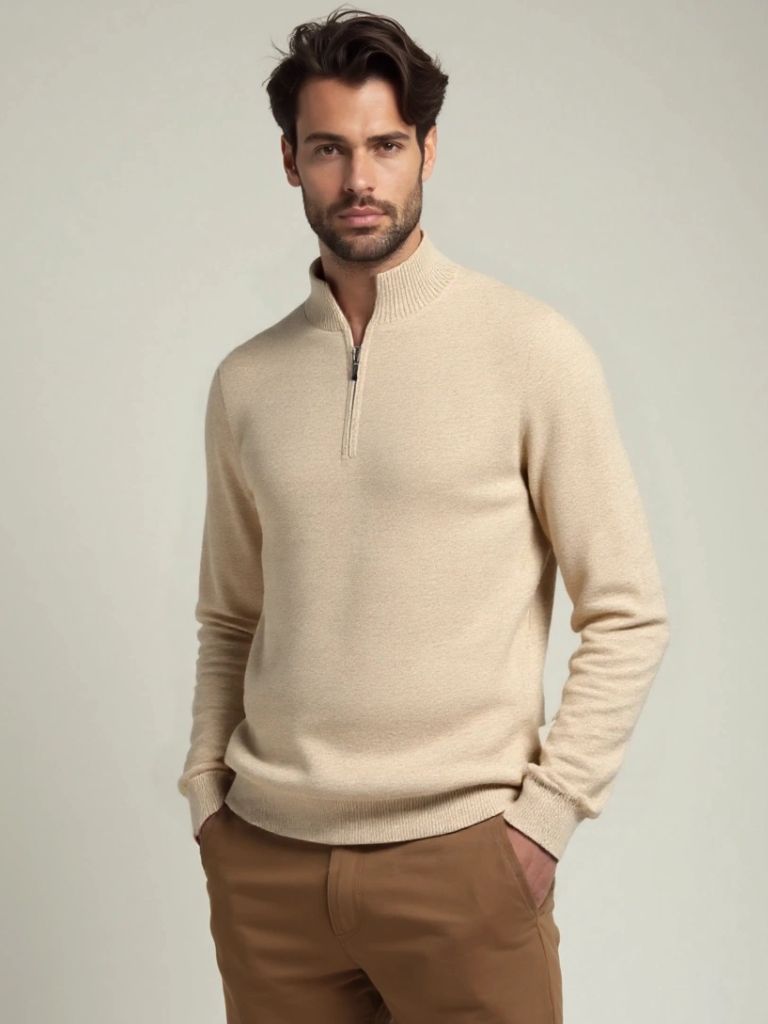 Merino Half Zip Sweater - Casa  Laro CASA LARO