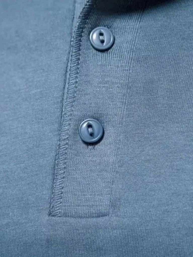 Minimalist Henley Neck Long Sleeve T-Shirt - Casa  Laro CASA LARO