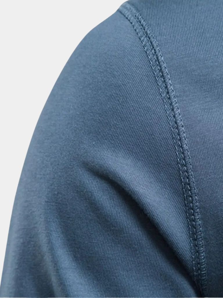 Minimalist Henley Neck Long Sleeve T-Shirt - Casa  Laro CASA LARO