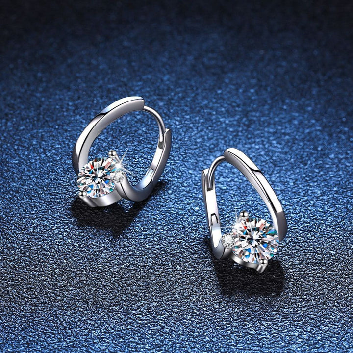 Luxury Moissanite Women Earrings In Sterling Silver Shineofdiamond