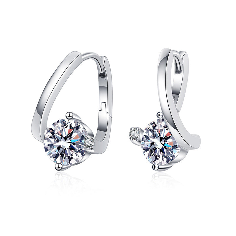 Luxury Moissanite Women Earrings In Sterling Silver Shineofdiamond