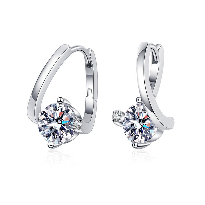 Luxury Moissanite Women Earrings In Sterling Silver Shineofdiamond