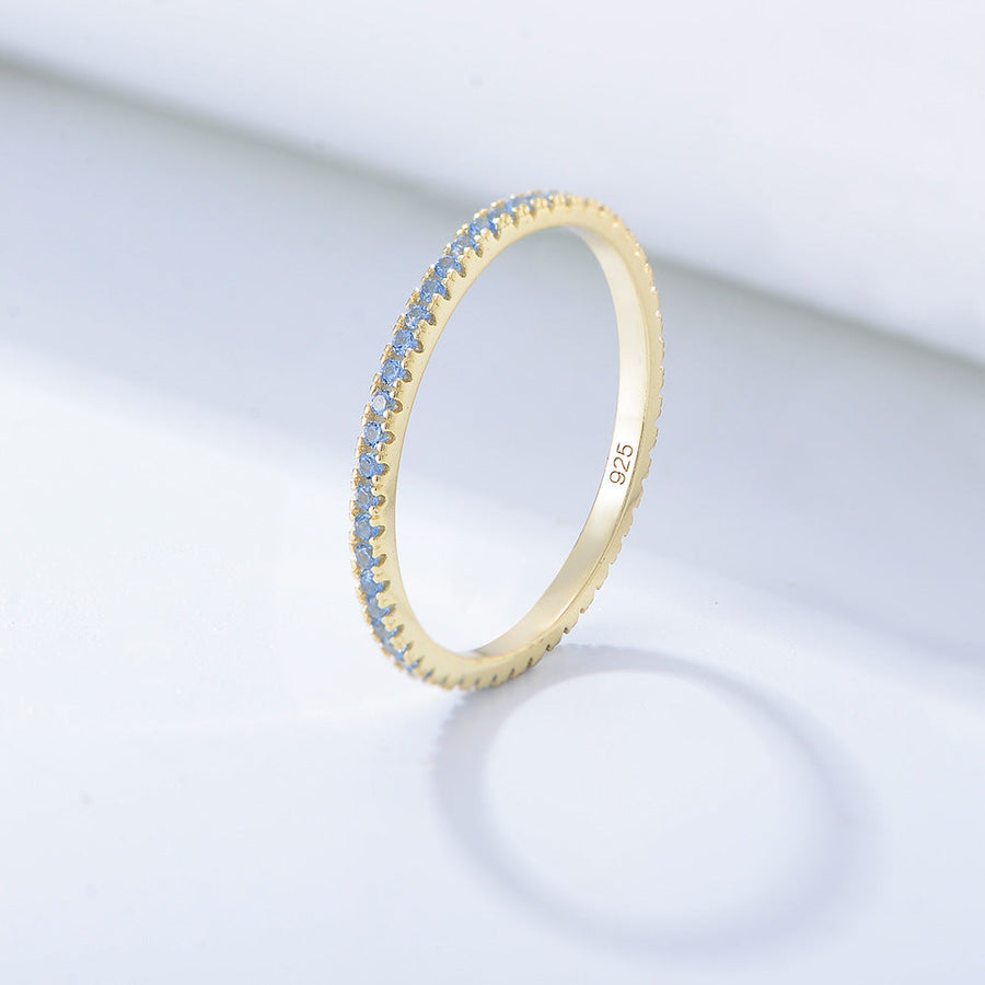 Golden Tone Multi-Color Eternity Band Stackable Ring shine of diamond
