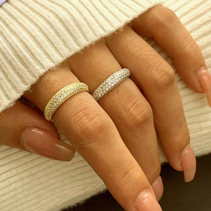 Multi-row Half Eternity Band in Sterling Silver shineofdiamond