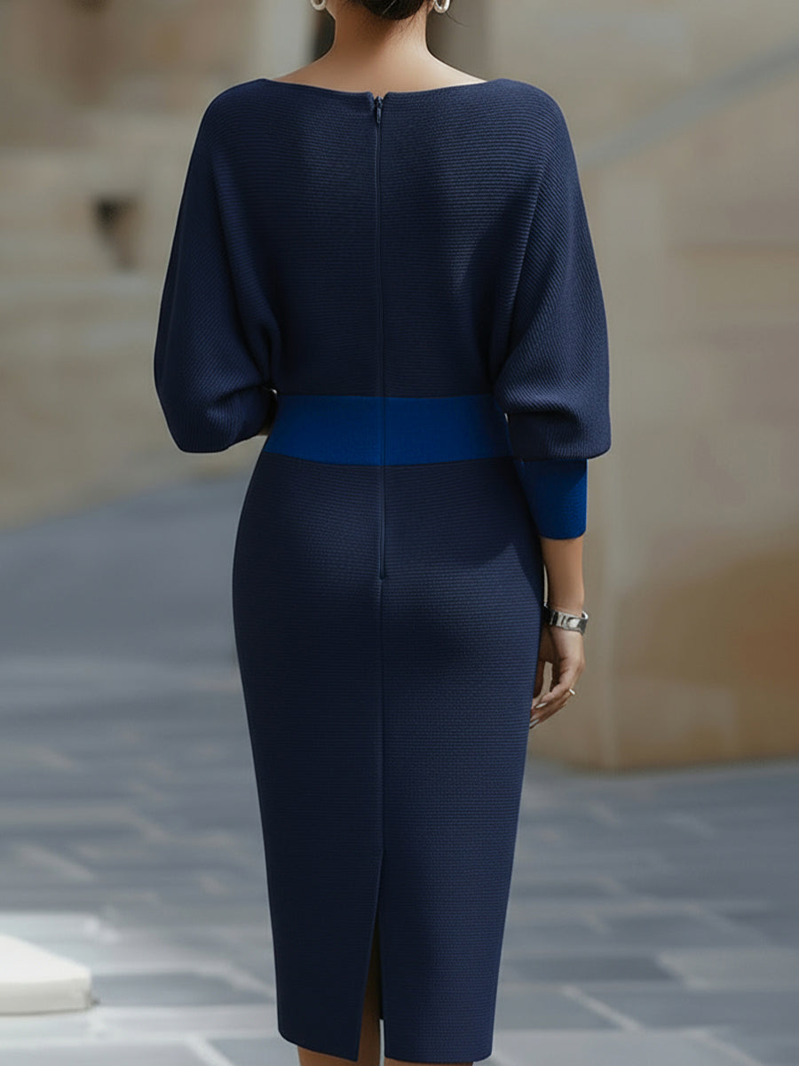 White Draped Batwing Midi Dress XYS