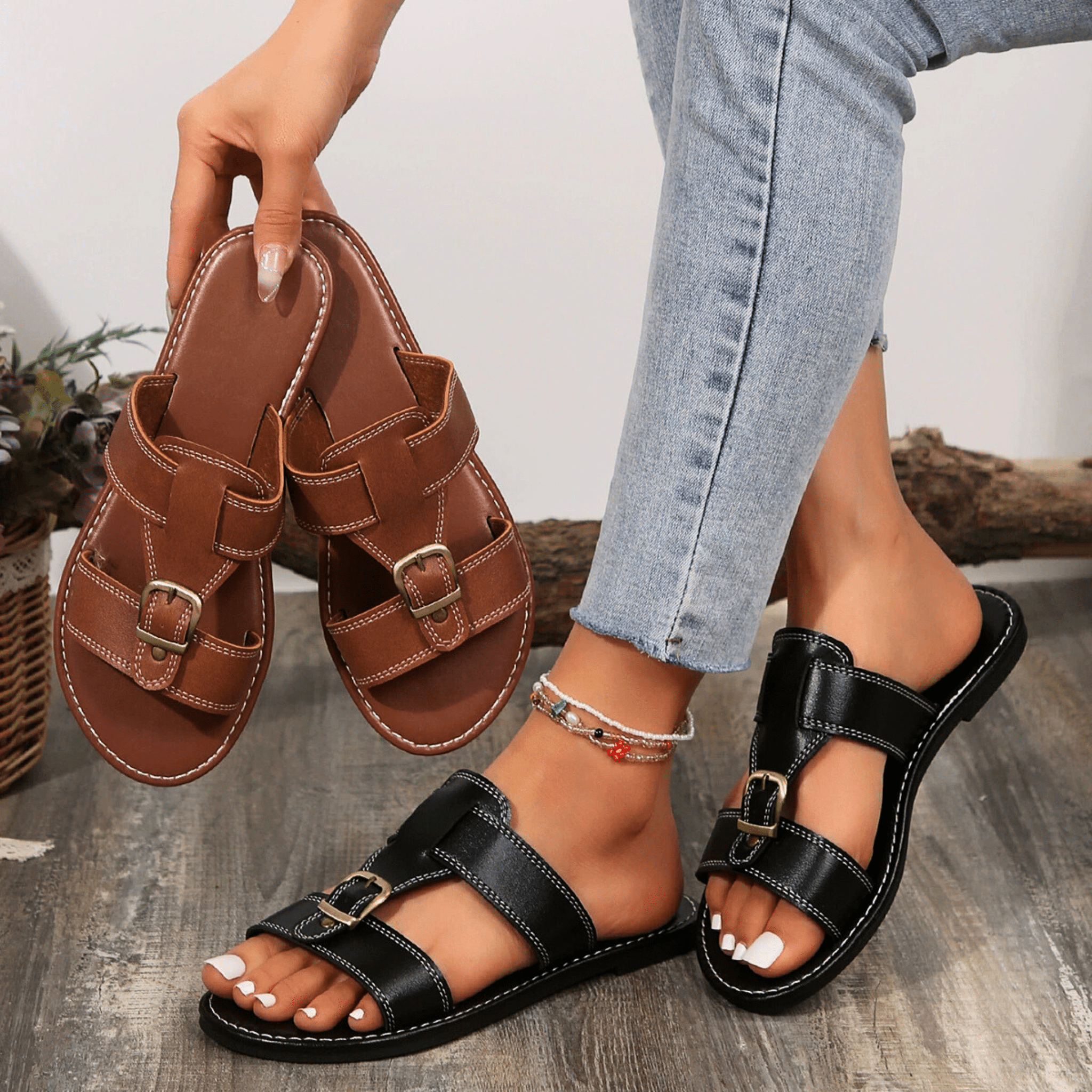 Roma Buckle Strap - Sandals